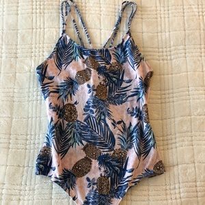 Pink and blue pineapple one piece